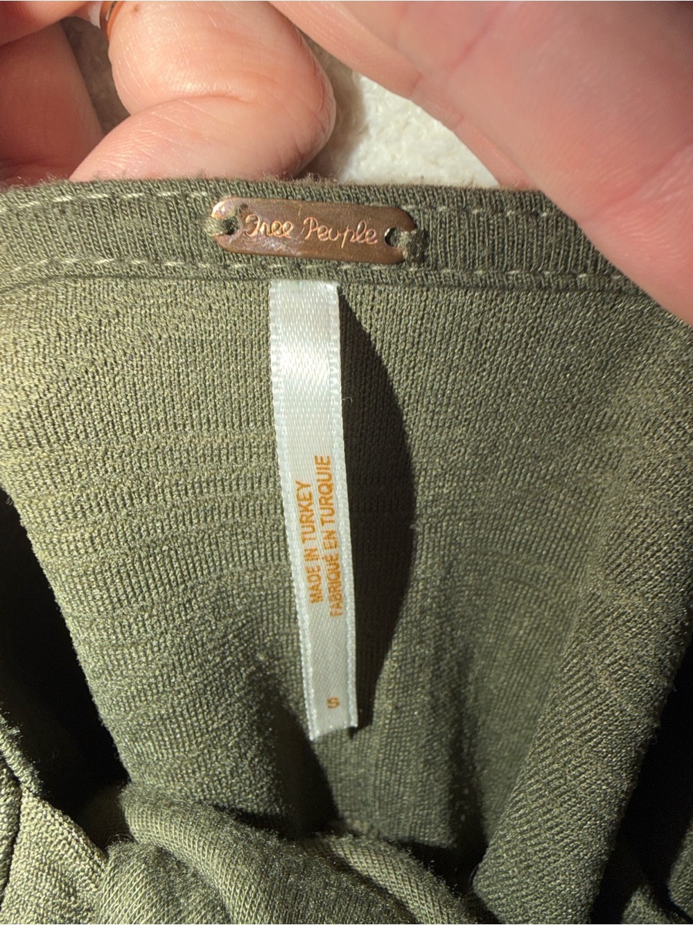 Free People Olive Textured Puff-Sleeve Mini Dress - Picture 4 of 4